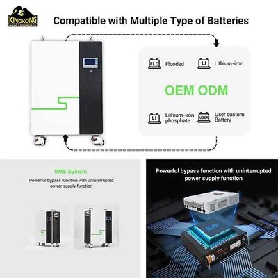 Wandmontage 48V 51.2V 280ah 300ah 304ah 320ah Hybride zonnebatterij energieopslag systeem