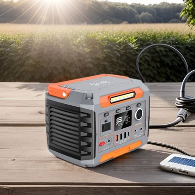 1x AC Pure Sine Wave Output Zonne-energievoorziening met zaklamp en lithium-ion batterij