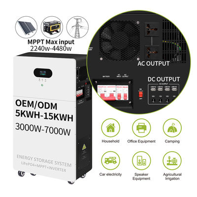 Energiecentralebank All In One Inverter Hybride Off Grid AC 5kw 10kw 15kw 20kw Zonne-Lithium LiFePO4 Energy Storage Battery System