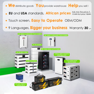 Krachtige lithiumbatterijen 10 kW 30 kW 220 V