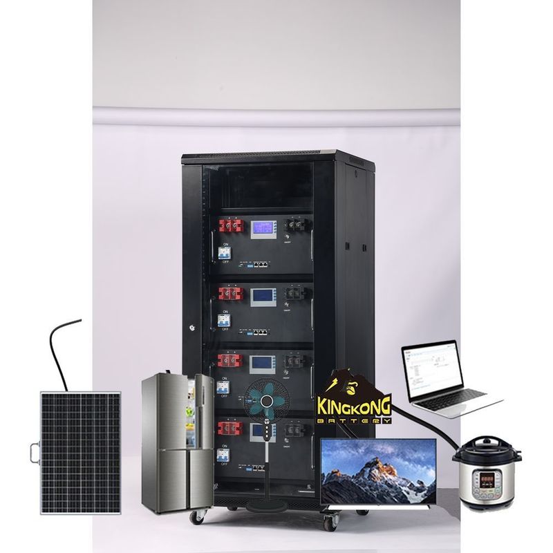 Rack gemonteerd 51.2V 120Ah 6Kwh 48V LiFePO4 zonne-omvormer energieopslag accu systeem