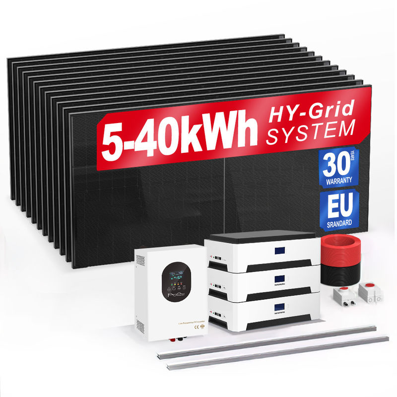 6Kw 10Kw 20Kw 30Kwh Zonne-energie Off-grid Zonne-batterij Energieopslag Stroomsystemen voor huis Ac Zonneverwarmer Lampen Tv Batterijpakket