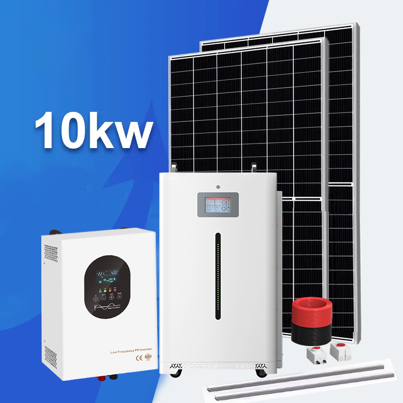 Efficiënte conversie van 51,2 Volt lithiumbatterij 10KW off-grid zonne-energie opslagsysteem kit voor thuis zonne-energiesysteem