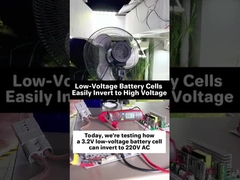 3.2V→220V test: MPPT-omvormer behandelt de hoge startstroom van de ventilator.