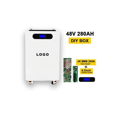 230Ah 280Ah 304Ah LiFePO4 batterij DIY Box 48V 16S Batterijdoos Stapelbare type in wit